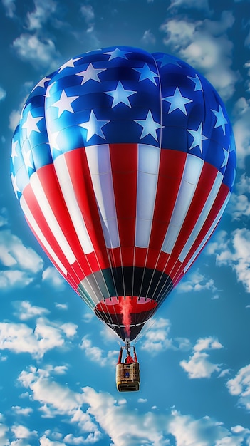 Balloon with the american flag for us national loyalty day celebration