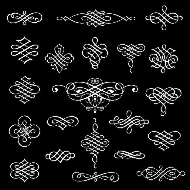 Free vector chapter dividers set element retro decoration vintage