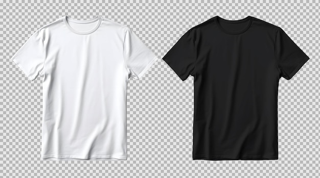 Free PSD isolated opened white and black tshirt