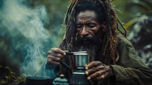 Man with dreads representing the rastafari movement