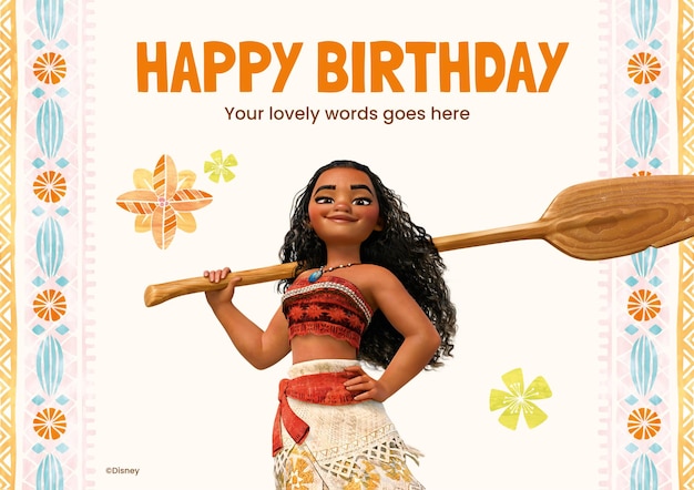 Moana Birthday Card