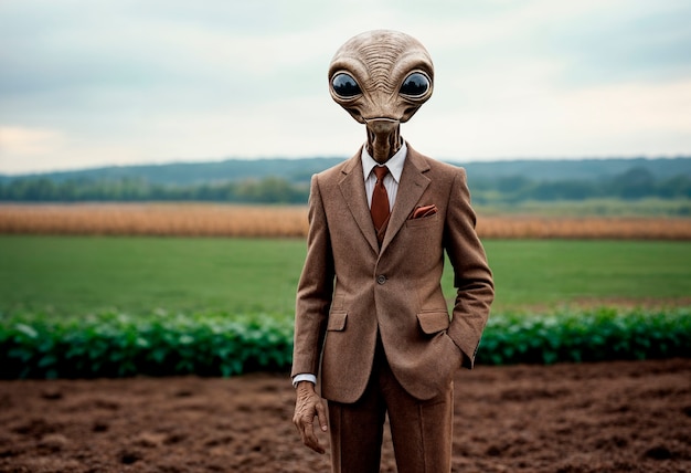 Portrait of extraterrestrial creature or alien