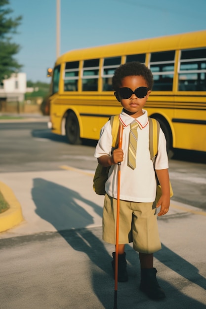Portrait of young boy school student